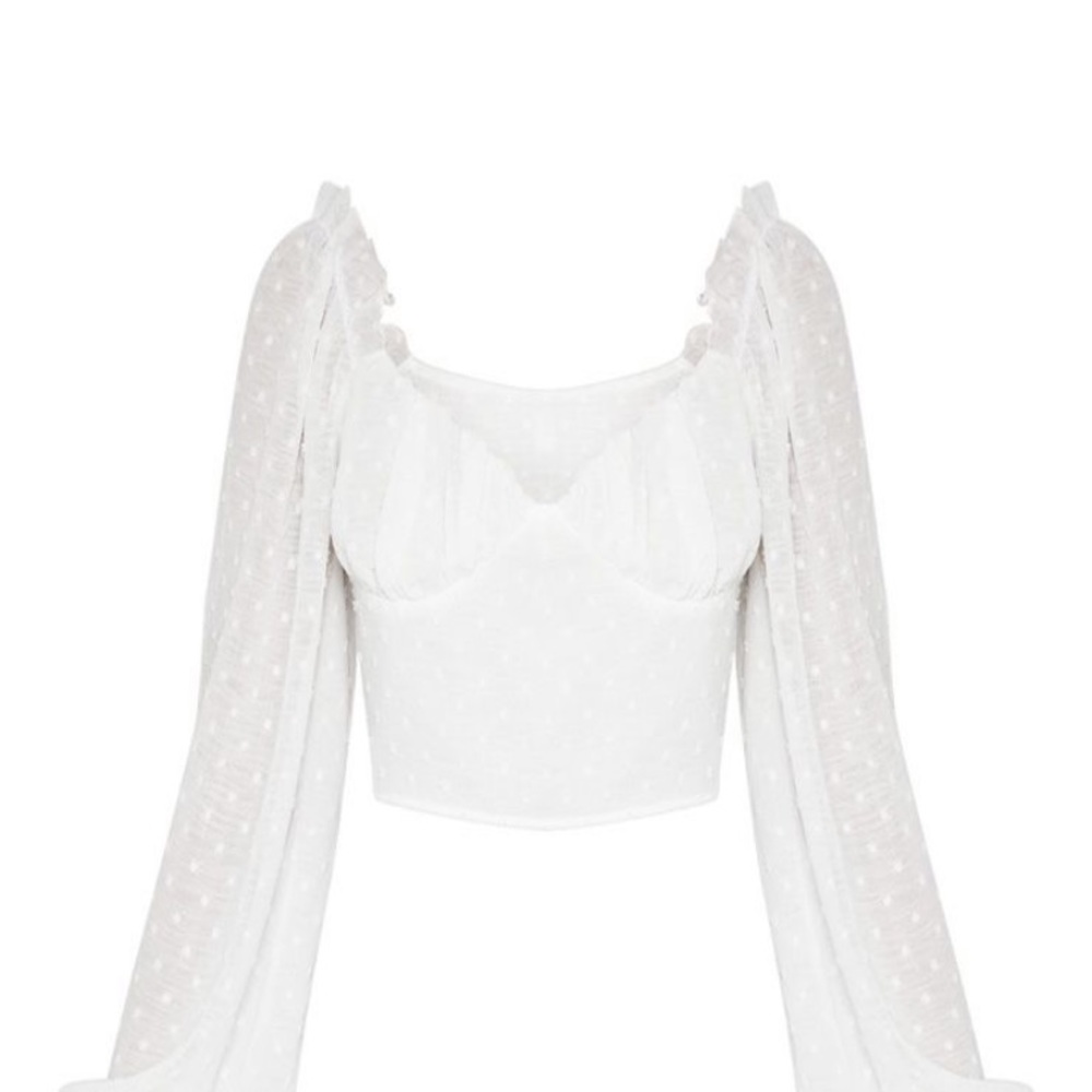 White Doby Mesh Top